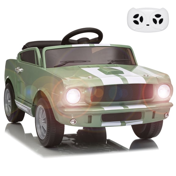 12V 3 MPH 2-Seater Licensed Shelby GT350 Ride On Car Toy w/Parent Remote Control, MP3 Player, 3 Speeds, LED Headlights, Music & Safety Belt for Toddlers