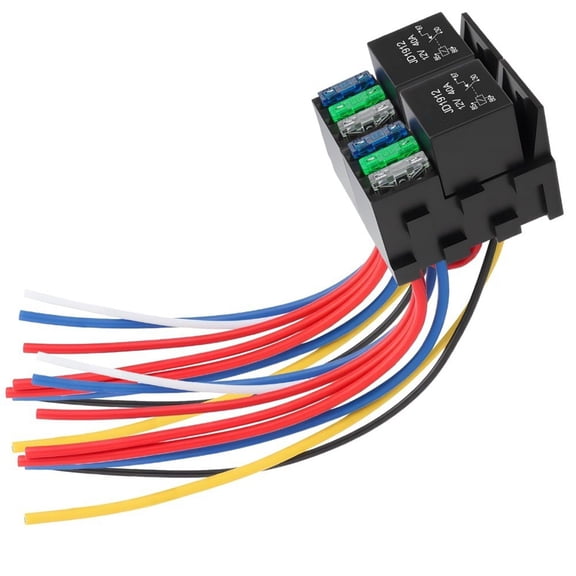 12V 3-Way 5-Pin SPDT 40A Fuse Relay Kit With Pre-Wired Harness Heavy-Duty Load Handling Pre-Wired Setup Interlocking Design For Cars Trucks Marine Boats Off-Road Use(B)