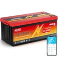 thumbnail image 1 of 12V 300Ah LiFePO4 Lithium Battery Bluetooth,MOSEWORTH for RV,Solar,Trolling Motor,Caming,Van,Marine,Solar,Max.3840Wh,Built in 200A BMS,Low Temp Cut off, 1 of 8