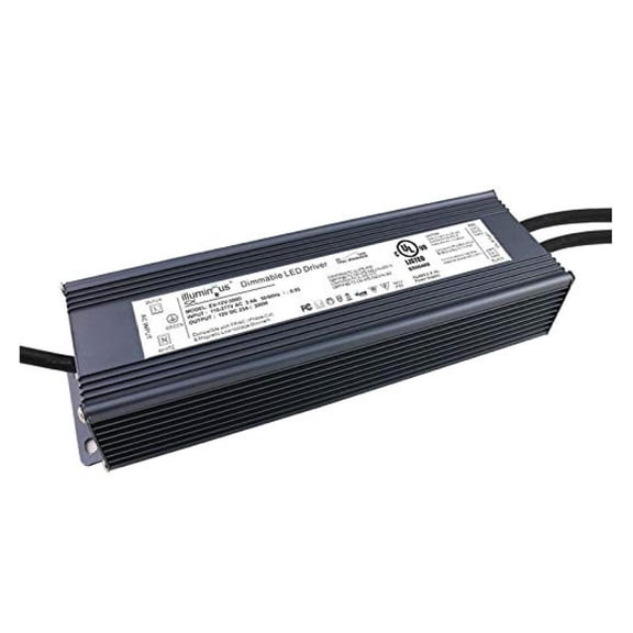 12V 300W Dimmable CV DC LED Driver Transformer UL Approved to DC 110V to 277V Input for LED Light, Compatible with Most dimmers, Waterproof IP67