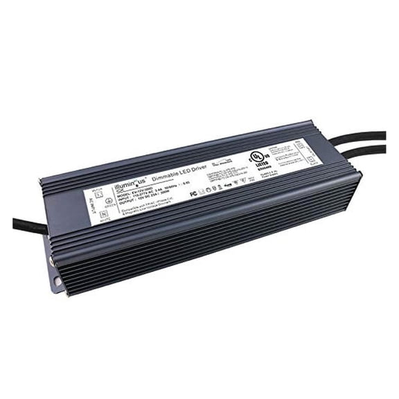12V 300W Dimmable CV DC LED Driver Transformer UL Approved to DC 110V to 277V Input for LED Light, Compatible with Most dimmers, Waterproof IP67
