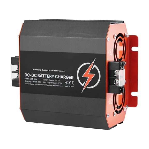 12V 30A DC to DC Battery Charger 375W On-Board Multi-Stage for RV Marine Boat