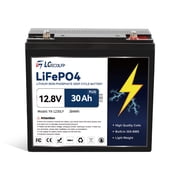 12V 30AH LiFePO4 Lithium Battery with 30A BMS Perfect for Trolling Motor,Kids Scooters,Power Wheel Chair,Boat,RV,Fish Finder