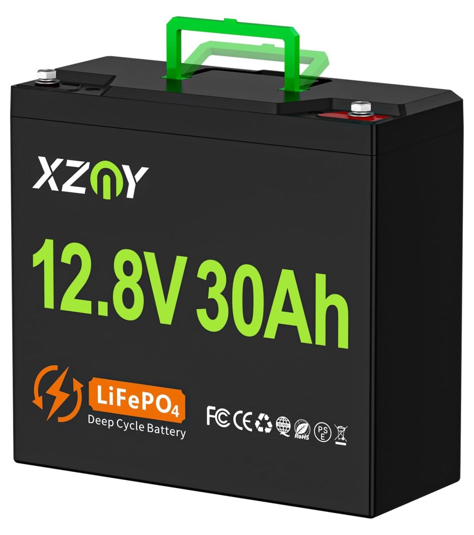 12V 30Ah LiFePO4 Lithium Battery, Deep Cycle 12V 30Ah LiFePO4 Battery Built-in 20A , Rechargeable 30Ah 12V Lithium Battery Perfect for Fish Finder, Scooter, Solar System, Camping