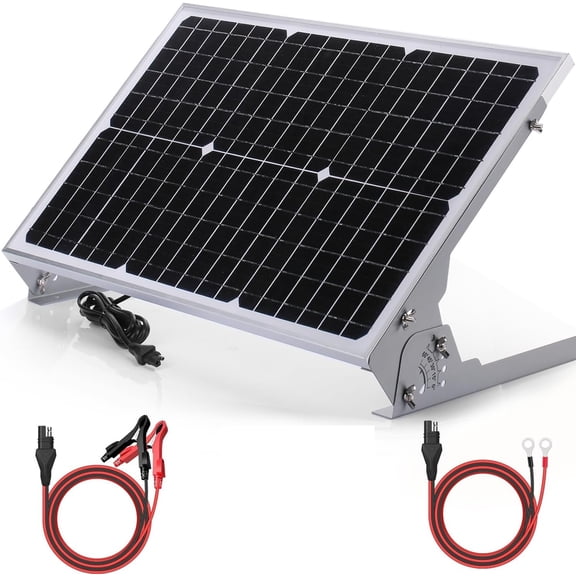 12V 30W Solar Charger Maintainer, -in UltraSmart MPPT Controller, Adjustable Mount Bracket, 30 Watt Solar Panel Kit for 12 SLA Deey Cycle AGM Lifepo4