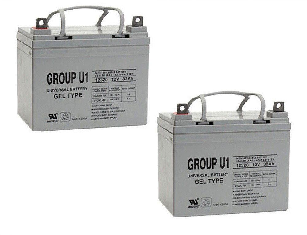 12V 32Ah U1 Gel Replaces Deep Cycle Solar Energy Storage Battery - 2 Pack