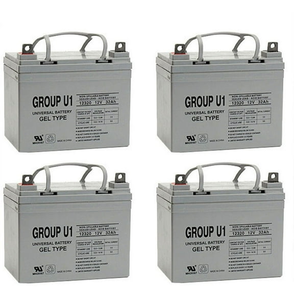 12V 32Ah U1 Gel Replaces Golden Technology Regent Scooter Sterling - 4 Pack