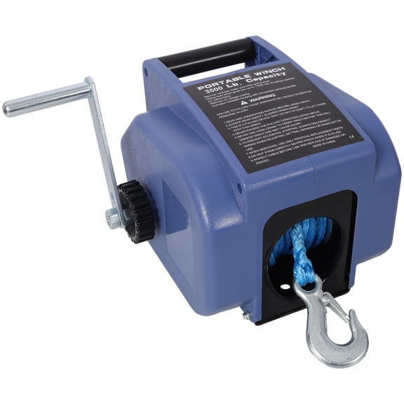 12V 3500lb Electric Trailer Winch with Synthetic Rope & Remote Control for Boats