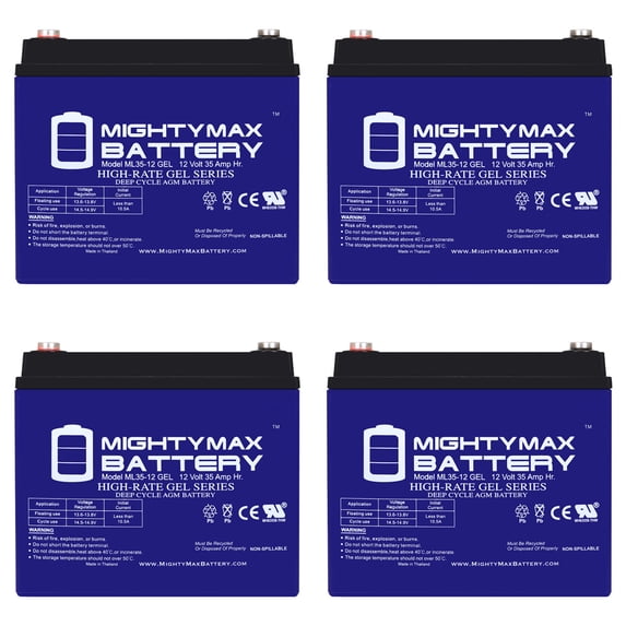 12V 35AH GEL Battery for Burke Mobility Eclipse Espree - 4 Pack