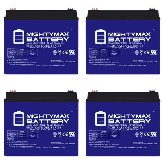 12V 35AH GEL Battery for Everest Jennings TEMPEST - 4 Pack
