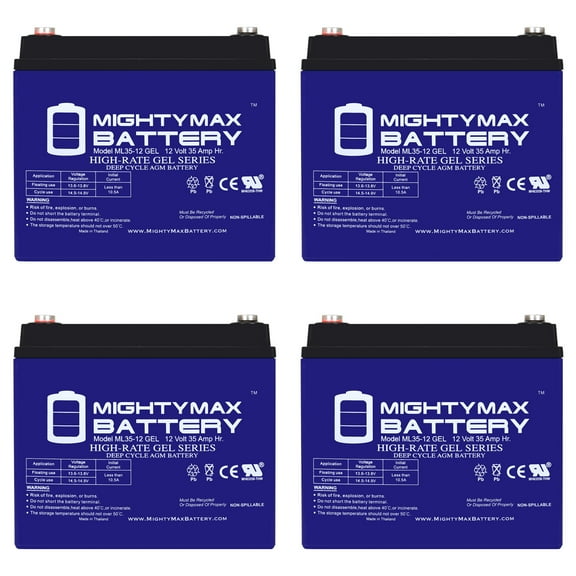 12V 35AH GEL Battery for Rascal 200T,235,240,245,250PC,255 - 4 Pack
