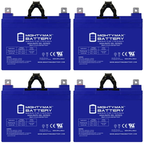12V 35AH GEL NB Replacement Battery Compatible with Bruno Cub 35 FWD, Mini - 4 Pack
