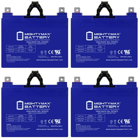 12V 35AH GEL NB Replacement Battery Compatible with Optiway Technology 1704FS - 4 Pack