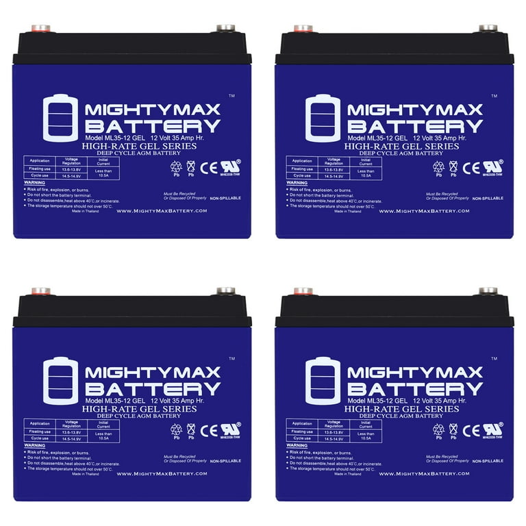 12V 35AH GEL Replacement Battery for Exmark Zero Turn Mowers 4 Pack