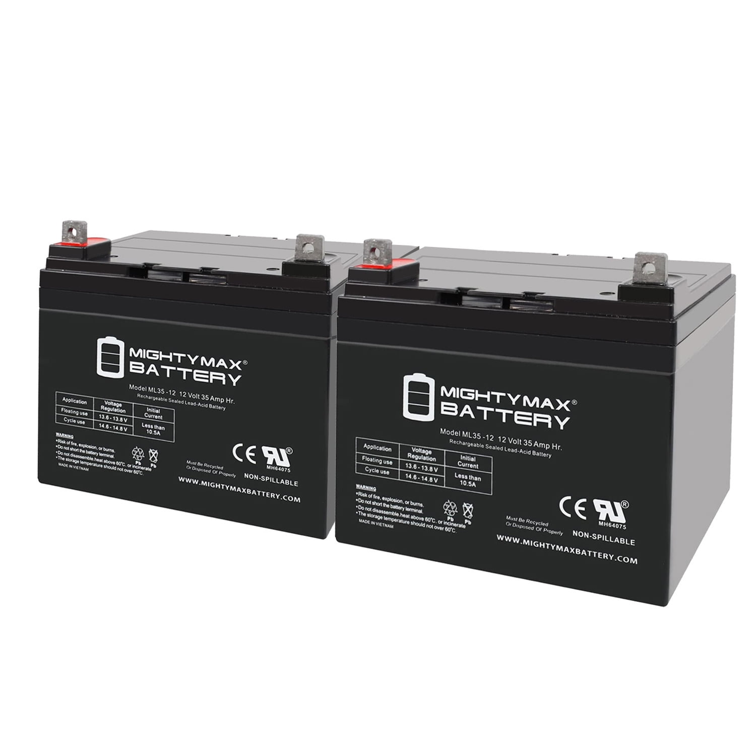 12V 35AH SLA Battery for Toro Titan ZX6020 Zero-Turn Mower - 2