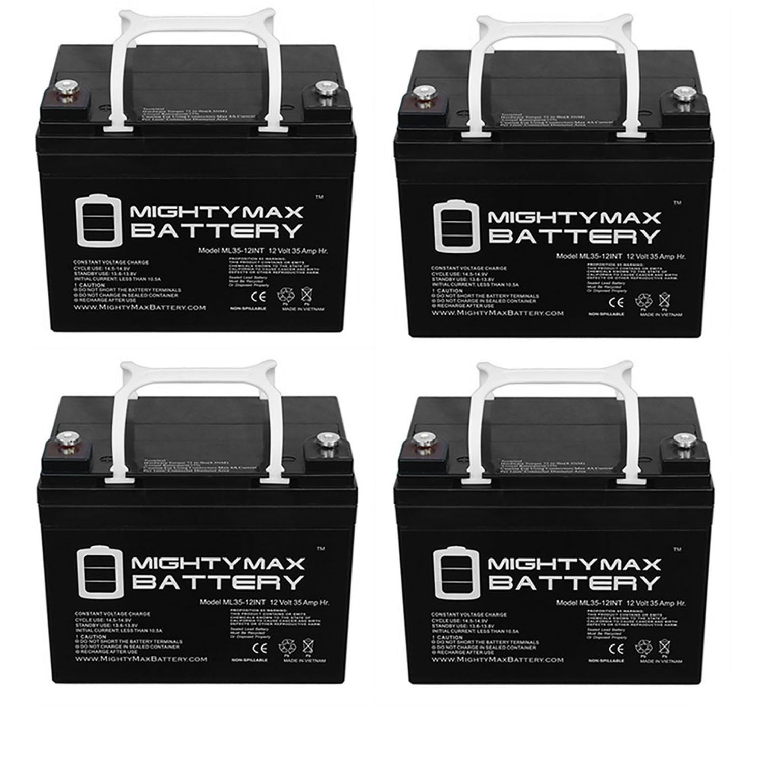 12V 35AH SLA INT Battery Replacement for Invacare Pronto M71 - 4 Pack