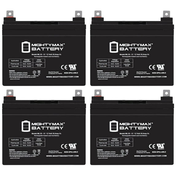 12V 35AH SLA Replacement Battery for LCB SP35-12 - 4 Pack