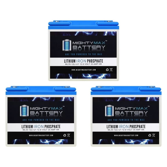 12V 35AH U1 Lithium Replacement Battery compatible with Dynacell U1 - 3 Pack