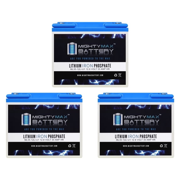 12V 35AH U1 Lithium Replacement Battery compatible with GreenEMotor e-Runner 160 Scooter - 3 Pack