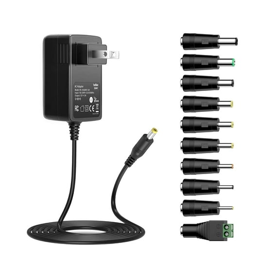 12V 3A 2.5A AC DC Power Adapter Supply Cord Wall Charger for 12 Volt Electronics - 3000mA Max.