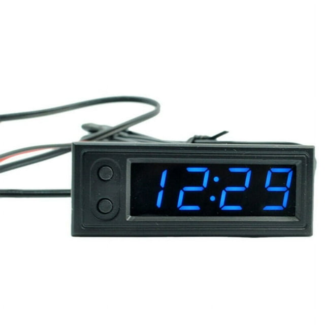 12V 3In1 Vehicle Car Kit Thermometer + Voltmeter + Clock Led Digital