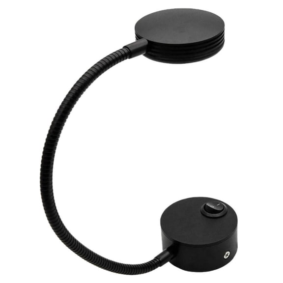 12V 3W LED Spot Reading Light 6500K ON/OFF Van Caravan Camper Boat Interior Black
