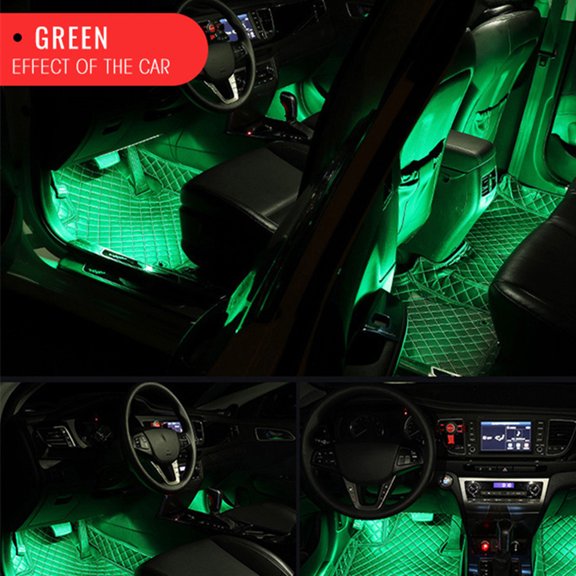 12V 3W RGB LED Car Interior Floor Decor Atmosphere Lights Strips Lamps w/ Remote