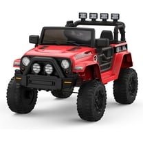 12V 4.5AH 2-Seater Electric Ride-On Truck with Remote Control, All-Terrain Wheels, Music, Motorized Vehicle, Red
