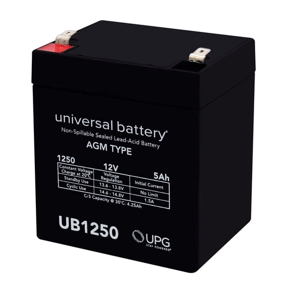 12V 5Ah AGM Sealed Lead Acid Replacement Battery Compatible with UB1245