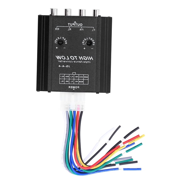 12V 4 Channel Audio Impedance Converter High to Low RCA Line Car Stereo Speaker Frequency Filter