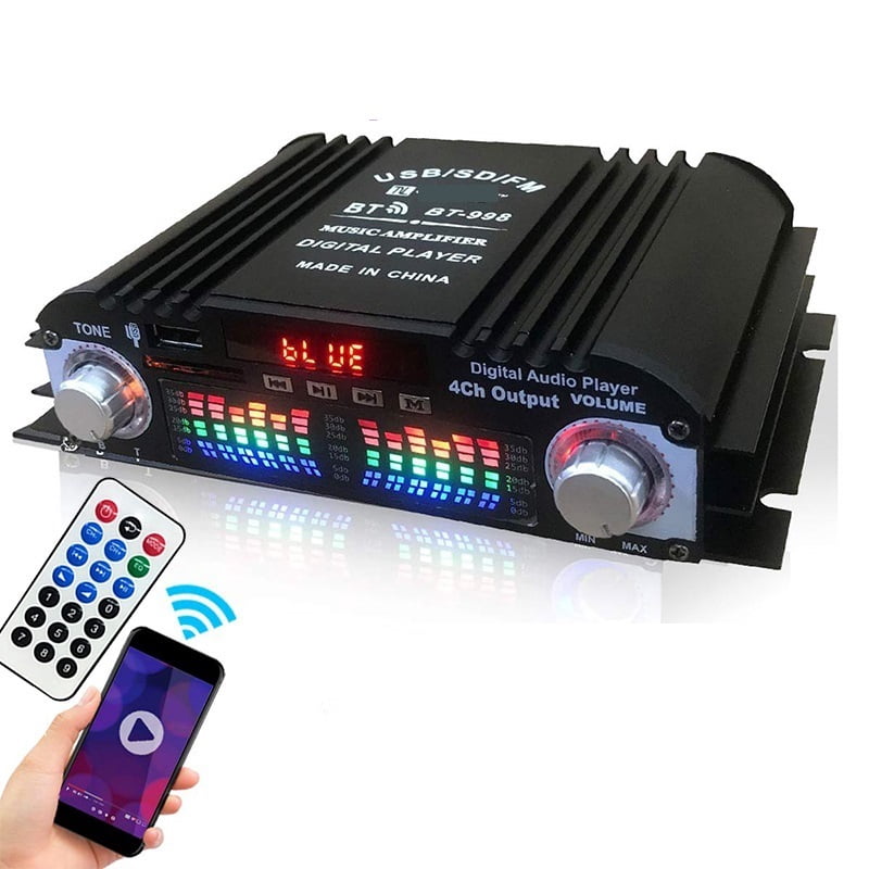 12V 4 Channel Car Amplifier Subwoofer Amplifier Stereo Box 4 Voice Channel Player Amplificador