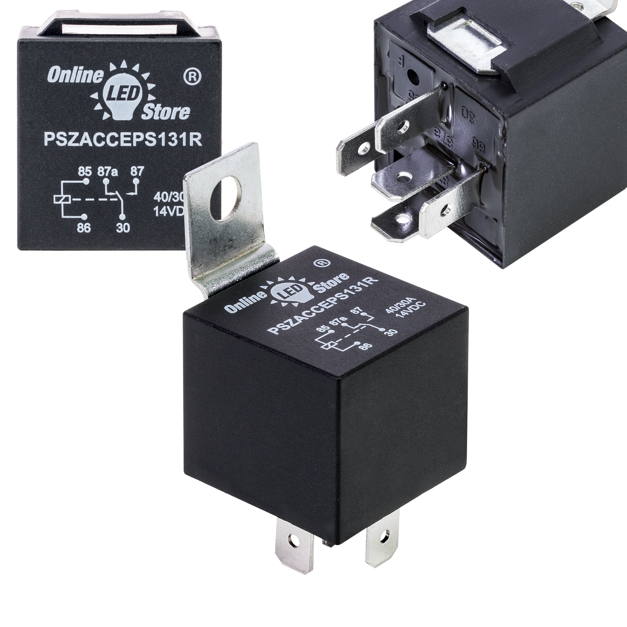 12 voltios 4 Pin SPDT Automoción Relay 30 A/40 A no 12 V (40-amp) (Paquete  de 2)