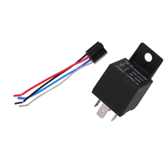 12V 40A Automotive Truck Relay & Socket 40 Amp 4 Pin Relay & Wires