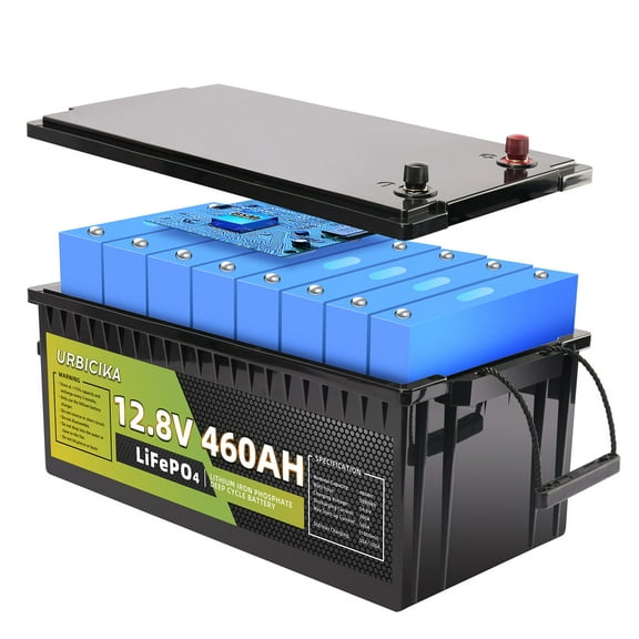 Eurobike 12V 460Ah LiFePO4 Battery, 300A BMS, 5888Wh, 5000+ Cycles for RVs, Solar, Marine, Off-Grid Storage