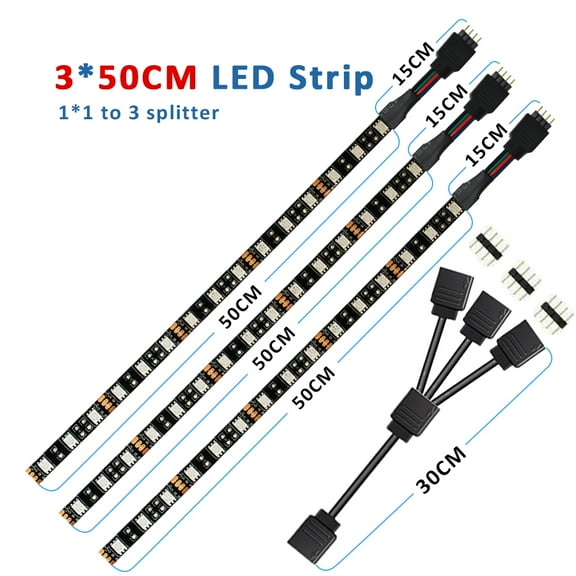 12V 4Pin RGB LED Strip Light IP30 IP65 5050 ARGB Aura Sync Motherboard Control PC Computer Case 50CM 1M 2M 60LEDs/M 1to1 1to2