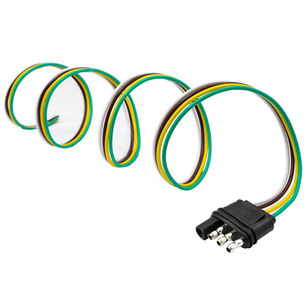 12V 4Pin Trailer Connection Adapter with Wiring Harness Connector Plug Socket 4 Pin Trailer Connector Trailer Accessory (Green)