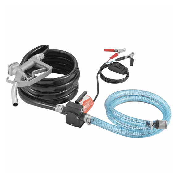 12V 5.3 GPM Diesel Fuel Transfer Pump, 1/10 HP with Auto Nozzle, Gasoline Kerosene Ethanol Bio-Diesel, Portable Fuel Pump for Cars Trucks Boats