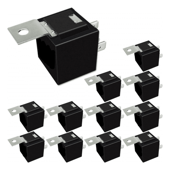12V 5 Pin SPDT 30/40 Amp Relay Socket Metal Tab Auto Marine homes Truck RV ATV 12 Pack