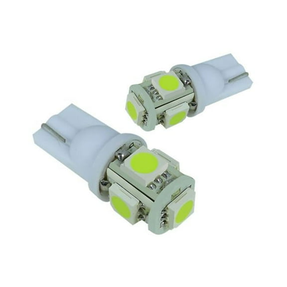 12V 5 SMD with 194 Wedge Bulb for Universal All, White - 2 Piece