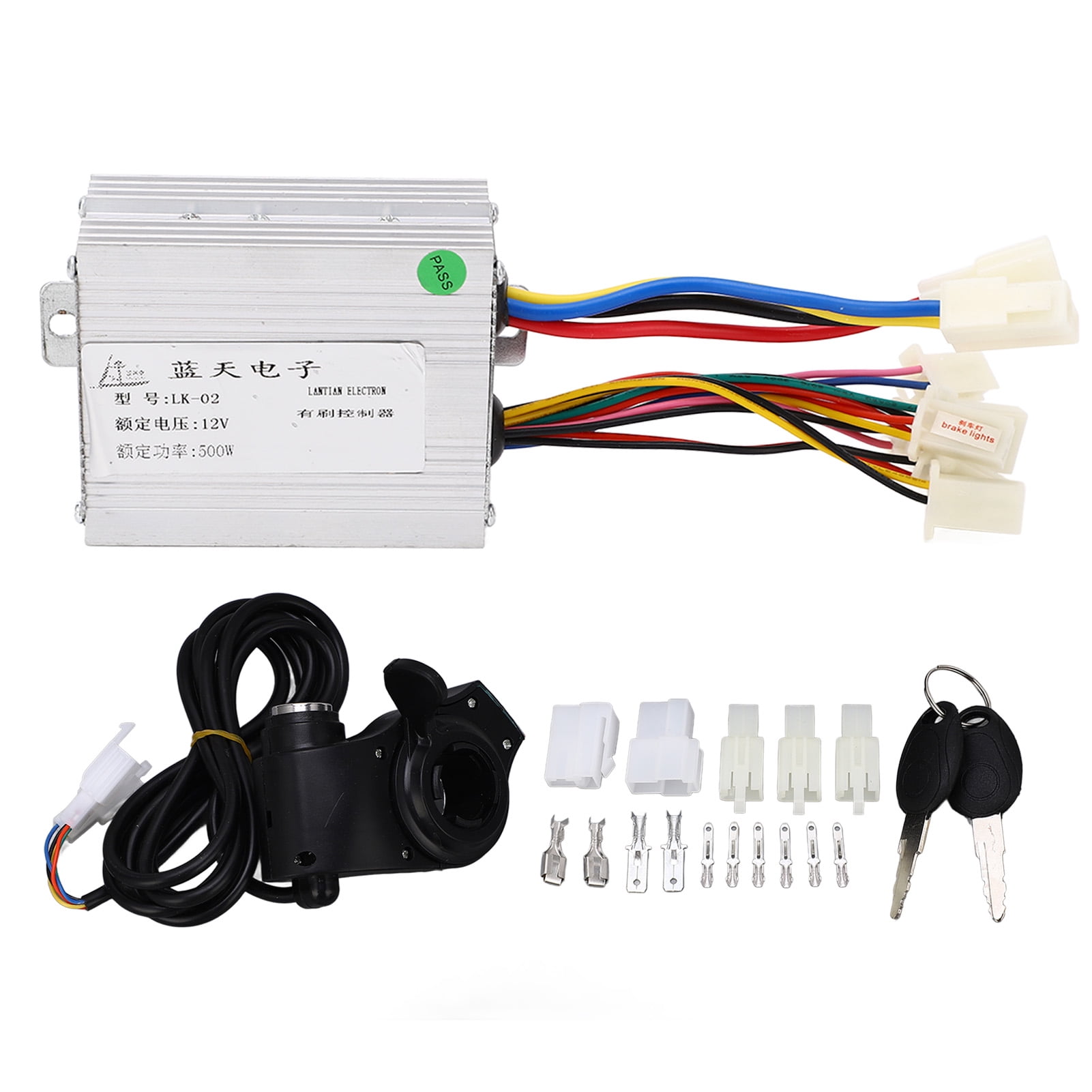 12V 500W Brushed Bike Controller Thumb Throttle Set with Keys Electric ...