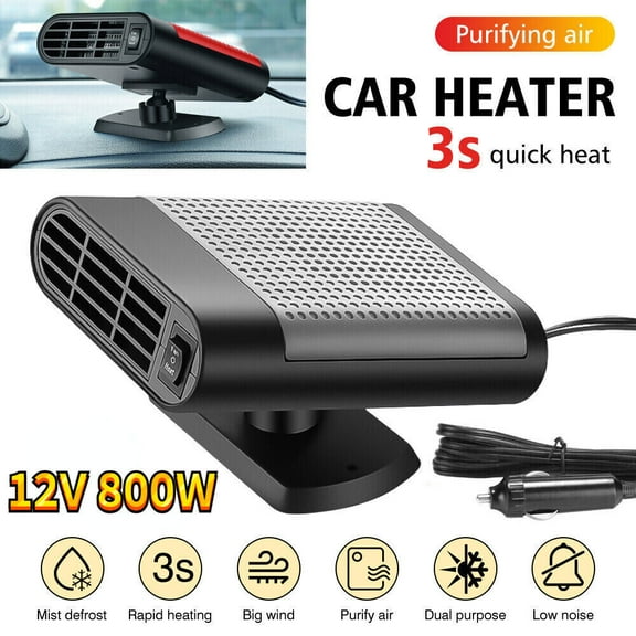 12V 500W Car Heater 12V Windshield De-Icers 2 in 1 Fast Heating & Cooling Fans Cars Defogger Plug in Cigarette Lighter