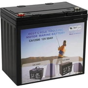 12V 50Ah Deep Cycle AGM Solar Battery, Marine Battery, Trolling Motor Battery for RV, Minn Kota, Electric Wheelchair, Pride, Motorized Wheelchair, Electric Boat Motor, and Solar Applications