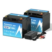 12V 50Ah LiFePO4 Battery, Rechargeable Lithium Batteries with 50A BMS, Over 4000+ Deep Cycle, Perfect for RV, Solar, Marine, Trolling Motor, Camping, Boat