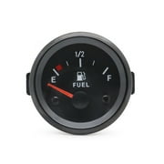 12V 52mm Universal Car Fuel Gauge Fuel Level Gauge Meter High Sensitivity White LED Light Black Rim Automotive Gauges ,Easy to Calibrate