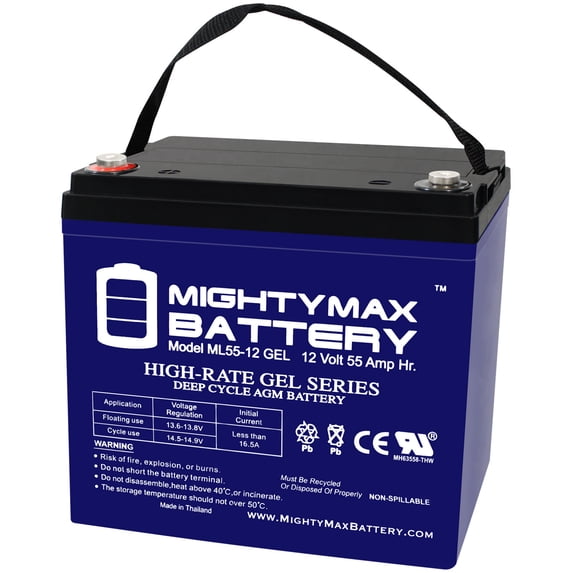 12V 55AH GEL Replacement Battery for Johnson Controls JC12400