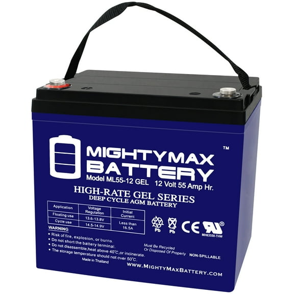 12V, 55Ah, GEL, Replacement Battery Compatible with Celltech Leader CTD1255