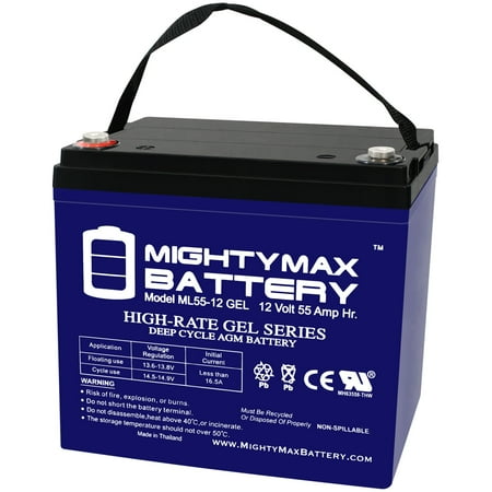 12V, 55Ah, GEL, Replacement Battery Compatible with LCB UPL12200W