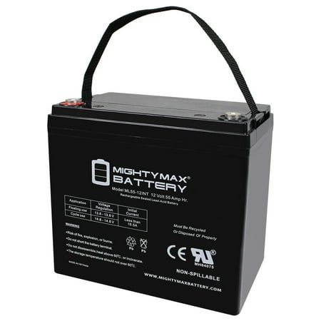 12V, 55Ah, INT Terminal, Replacement Battery Compatible with LCB UPL12200W