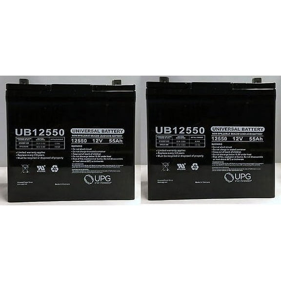 12V 55Ah INVACARE RANGER II FWD RANTER II MWD XTERRA GT SLA Battery - 2 Pack