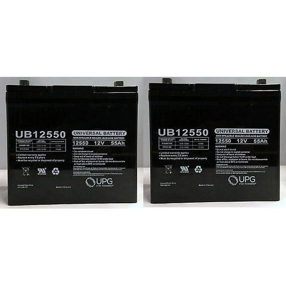 12V 55Ah INVACARE RANGER II FWD RANTER II MWD XTERRA GT SLA Battery - 2 Pack